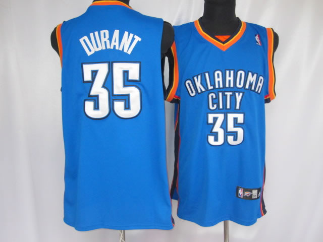 NBA Oklahoma City Thunder 35 Kevin Durant Authentic Blue Jerseys